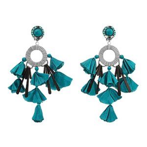 Ranjana Khan Blue Silk Statement Clip On Earring